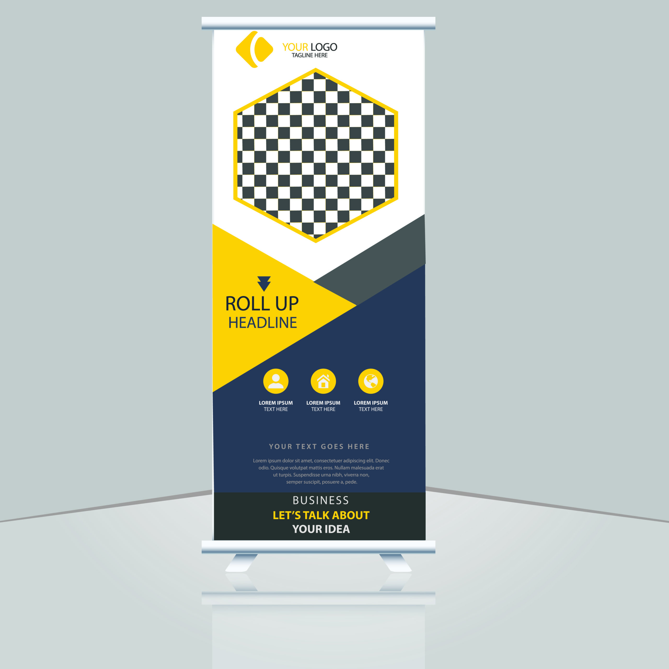 roll up banner size in feet